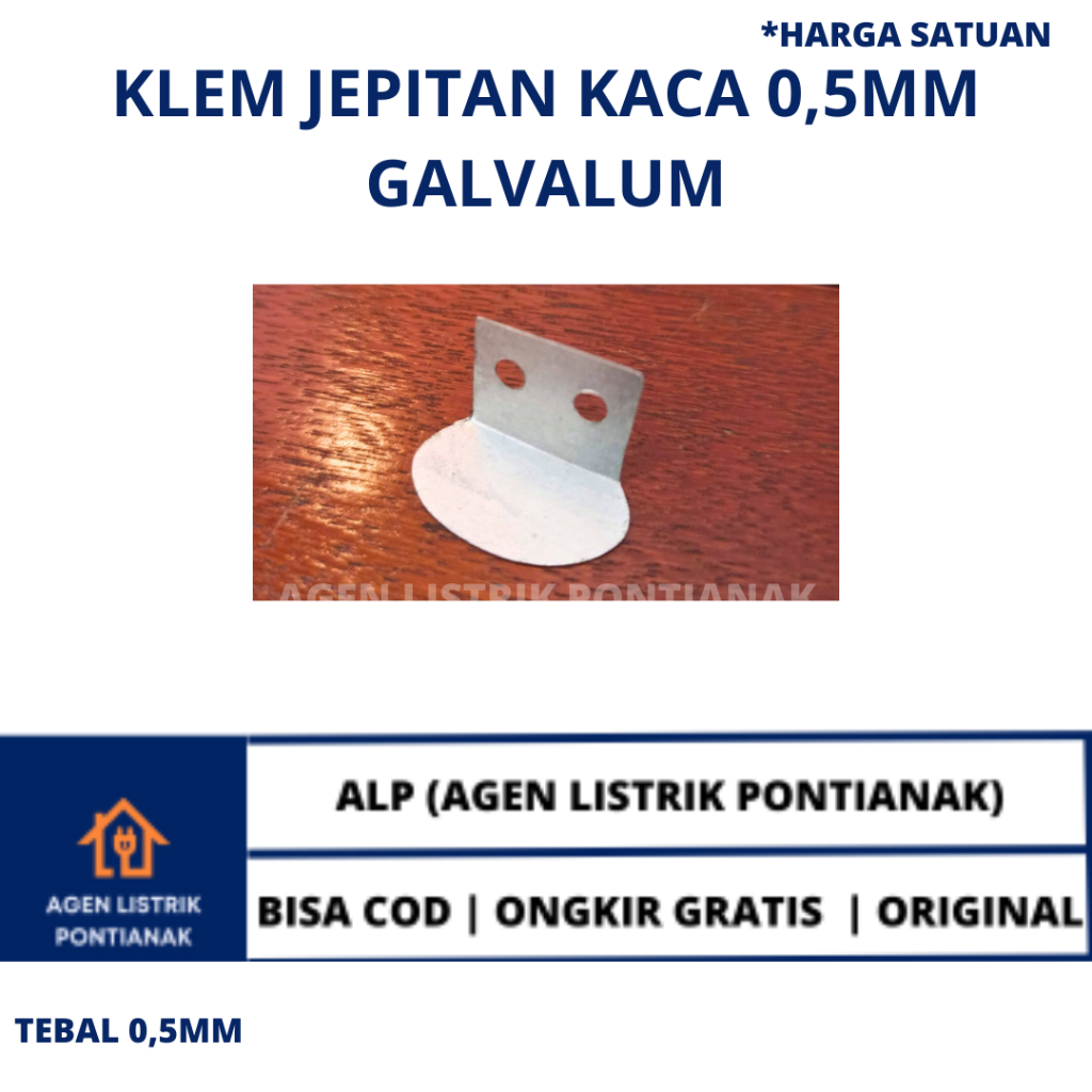 KLEM PLAT JEPIT KACA L PENAHAN KACA CERMIN