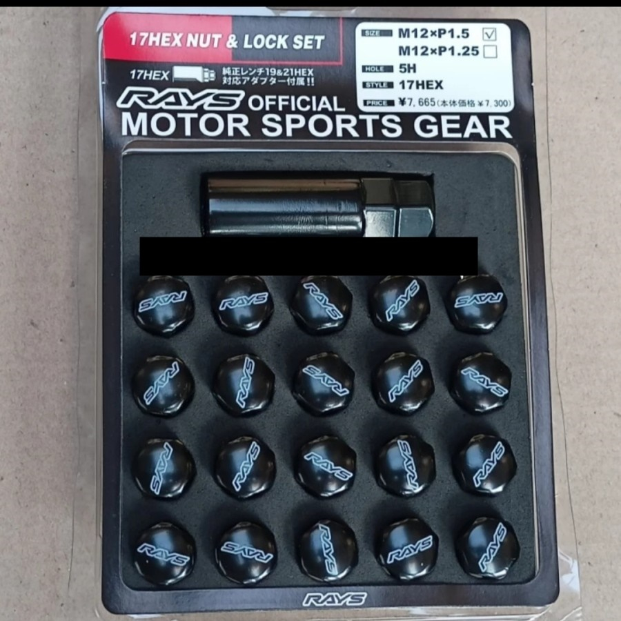 LUGNUT MUR BAUT VELG MOBIL RACING RAYS 12X1.5