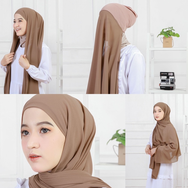 wildanstore09 Pashmina Ceruty Babydoll Inner Instan 2in1  Pasmina Plus Iner