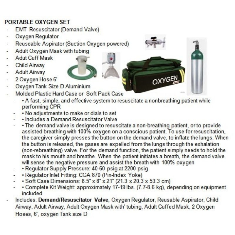 LSP Oxygen Resuscitation Kit / Portable Oxygen Set