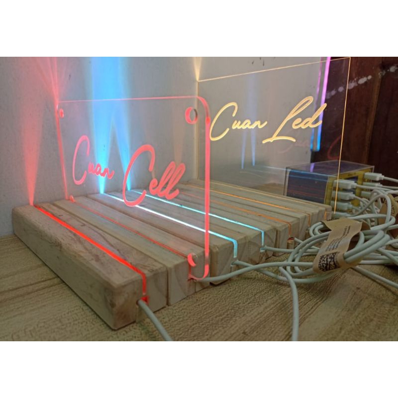 lampu tidur akrilik & lampu hias akrilik grafir nama