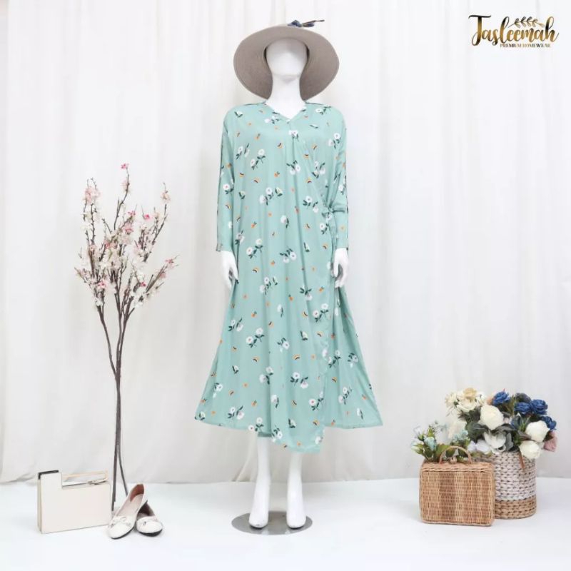 [Bumil & Busui Friendly] Kimono Dress Baju Infus & Melahirkan - Kancing Snap Bahu - Bahan Rayon & Cr