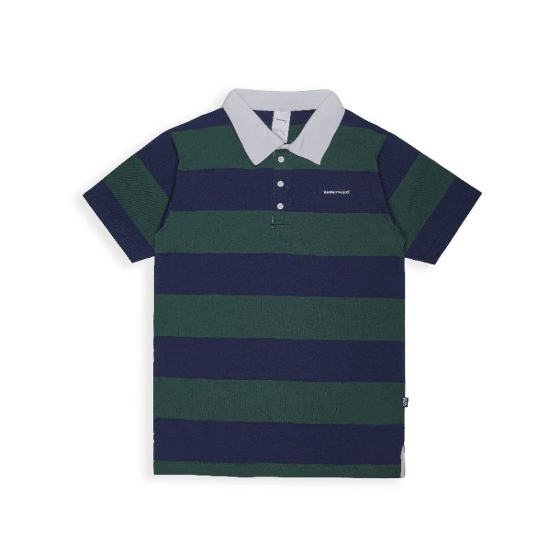 Easternwood Rugby Shirt Long Sleeve Polo Shirt Polo Lengan Pendek Stripe Apls Hijau Navy
