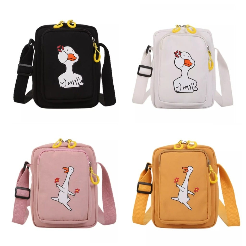 Arkhan_Bag - Tas Selempang Anak Wanita  Pria Terbaru Kekinian Motif Carakter DONAL DUCK Korean Style
