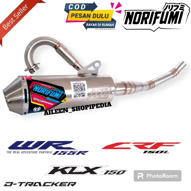 Knalpot NORIFUMI GRiDZ Bore Up Kompetisi Pnp Crf 150l Klx 150 BfSe S Dtracker 150 Wr155r