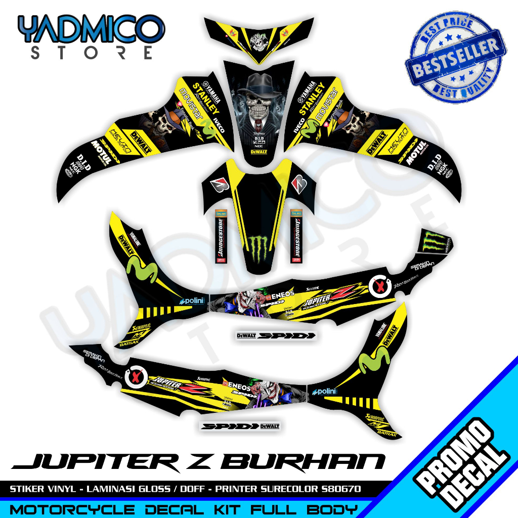 Decal Jupiter Z Burhan Full Body - Stiker Motor Jupiter Z Burhan Full Body - Decal Hologram Jupiter 