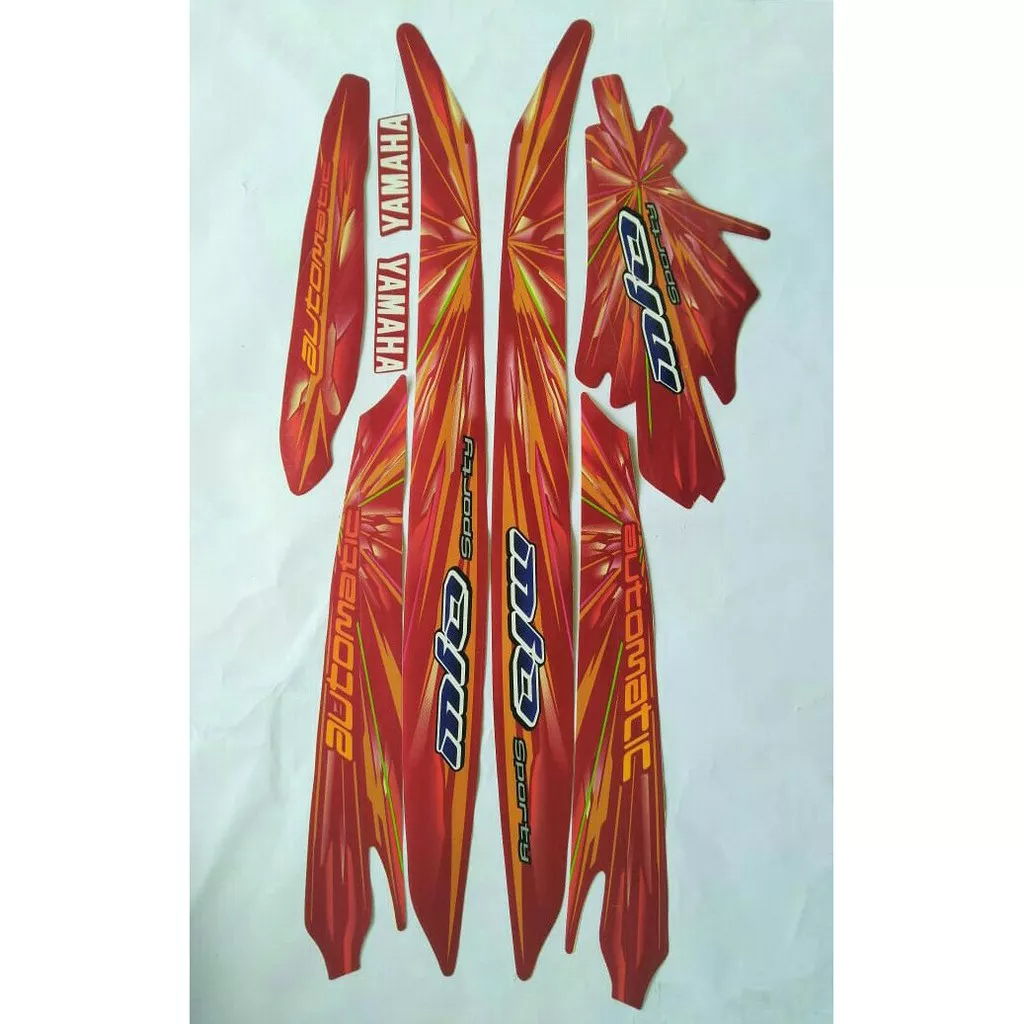 stiker striping yamaha mio sporty 2008 merah lis body original