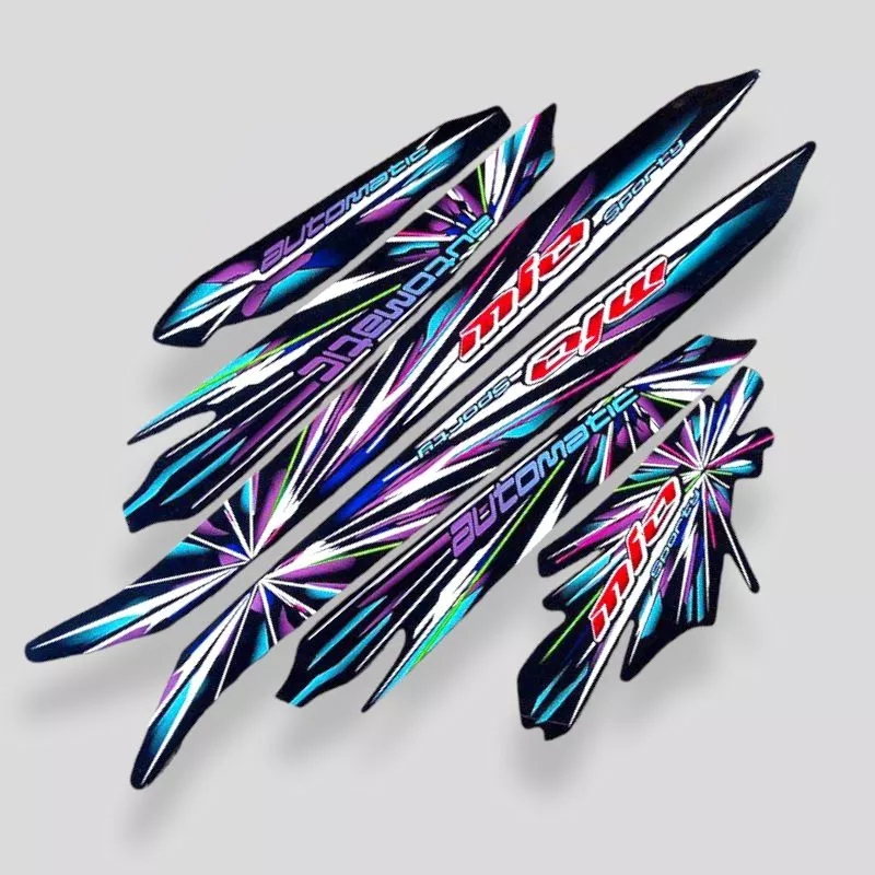 stiker striping yamaha mio sporty 2008 hitam lis body original