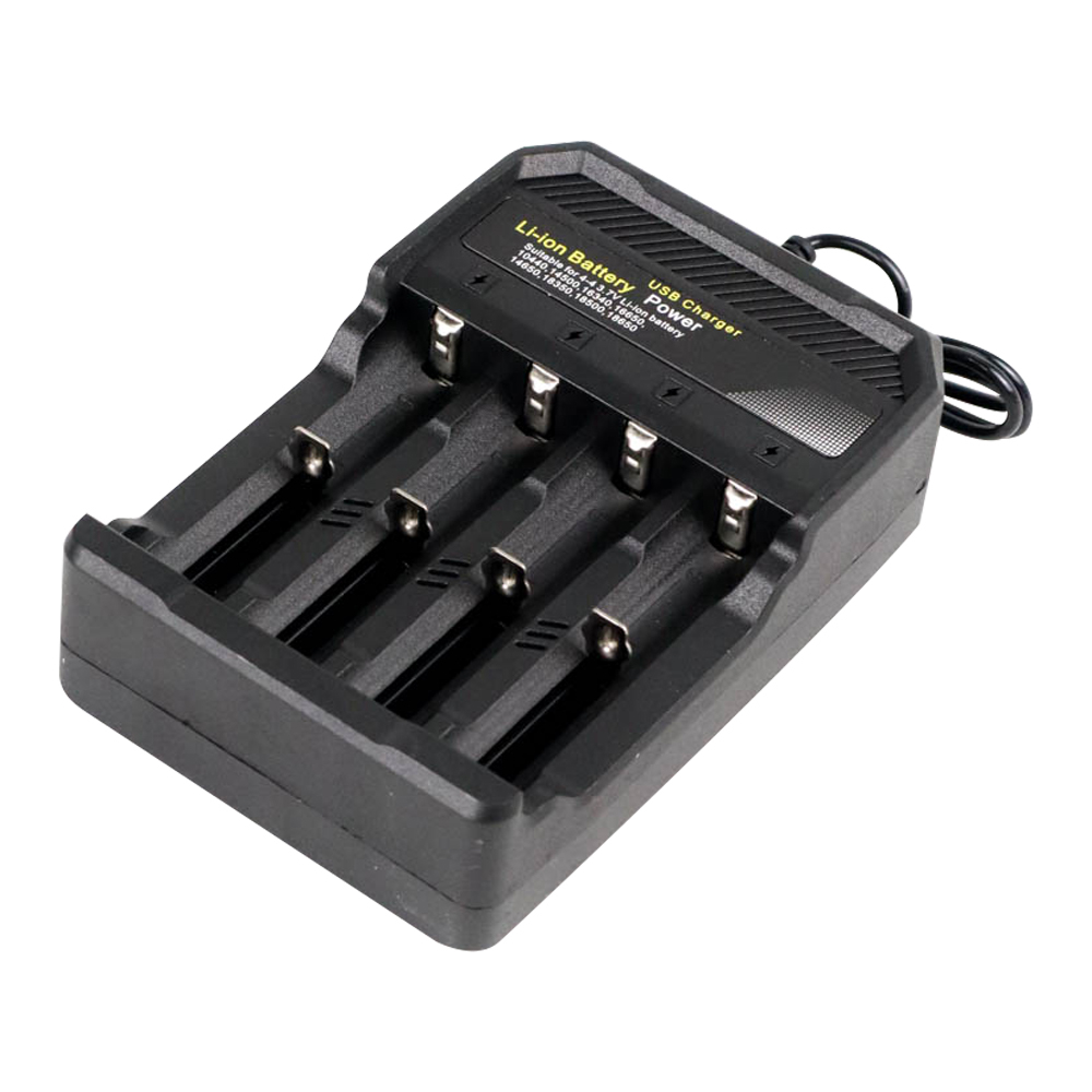 Taffware - Charger Baterai 18650 - 4 Slot Isi Ulang - USB Plug - Batre Cas Vape