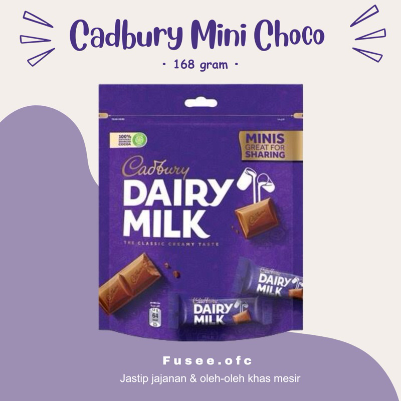 

Cadbury Mini Chocolate - 168 gram/ coklat cadbury/ jastip mesir