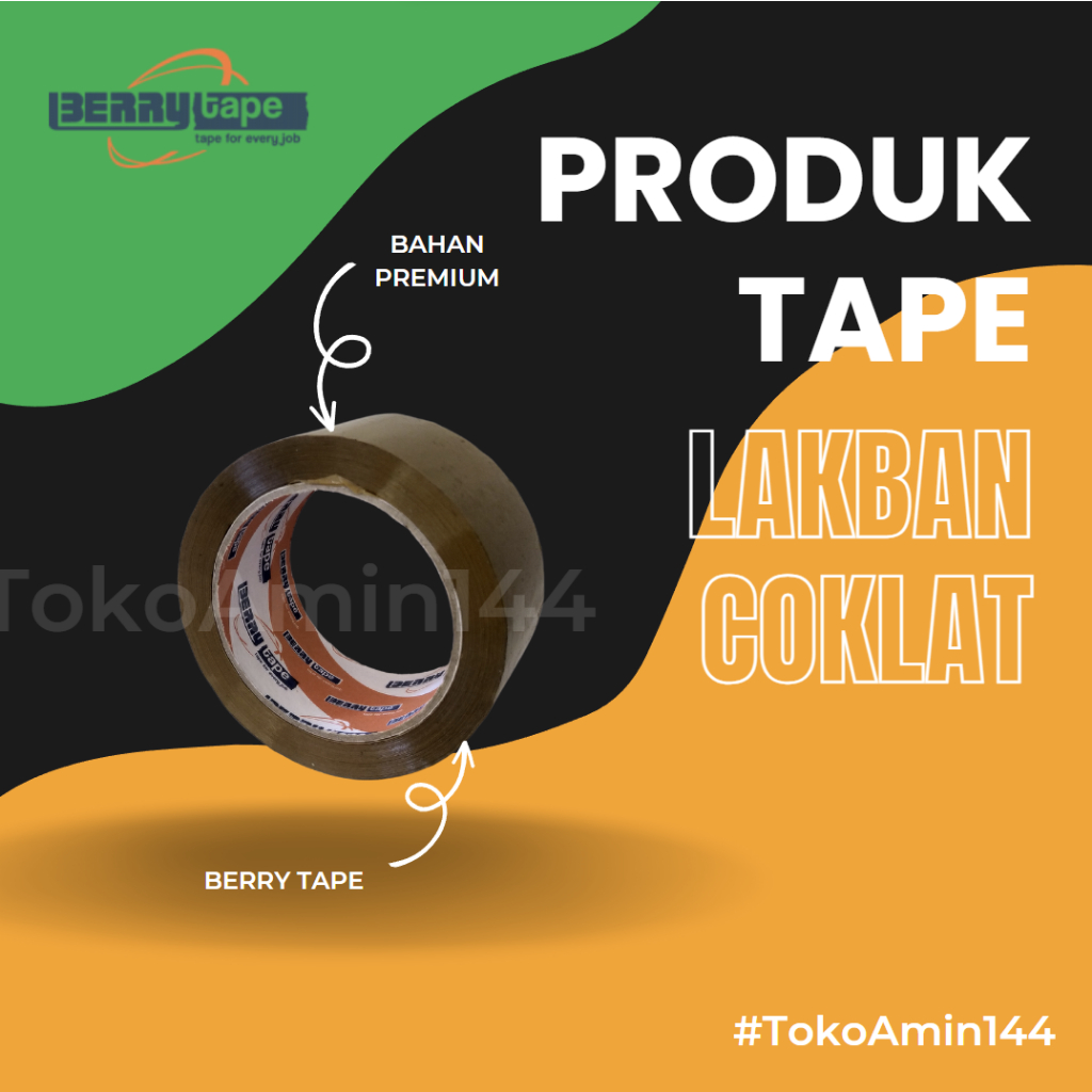 

Solasi Coklat Besar Lakban Coklat Berry Tape | OPP Tape 48 mm x 90 yards | LAKBAN OPP BERRY COKLAT 48 MM