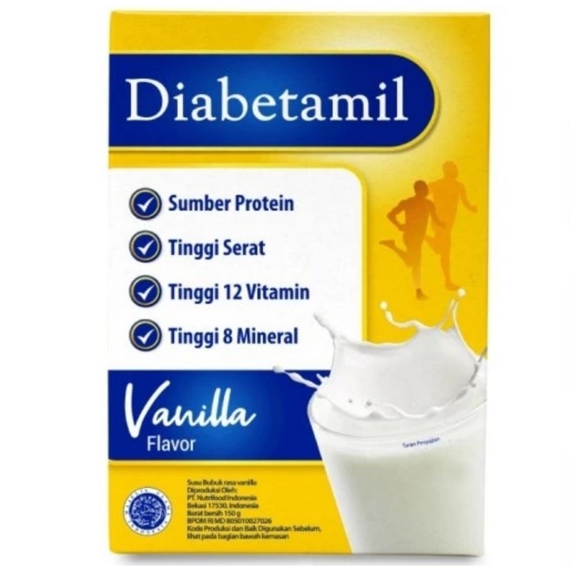 diabetamil vanilla 150 gram susu khusus diabetes