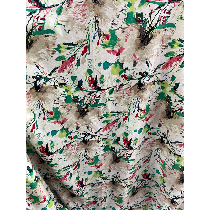 Bahan Kain Linen Rami Motif