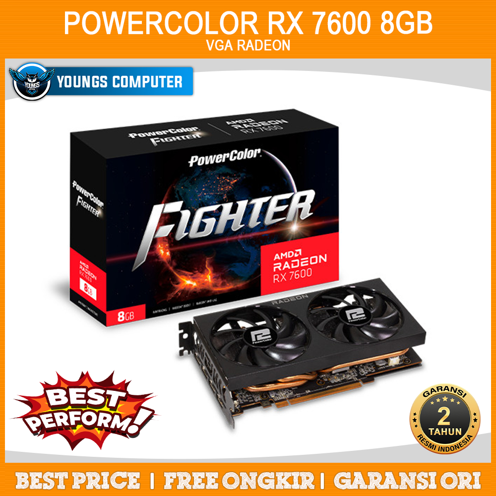VGA POWERCOLOR RX 7600 8GB D6 FIGHTER | AMD Radeon RX7600 8GB GDDR6