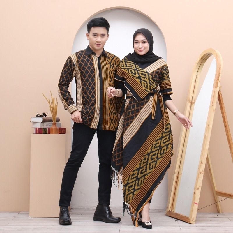 Set Couple Tenun Etnik Set Pakaian Keluarga Set Couple Tenun Troso