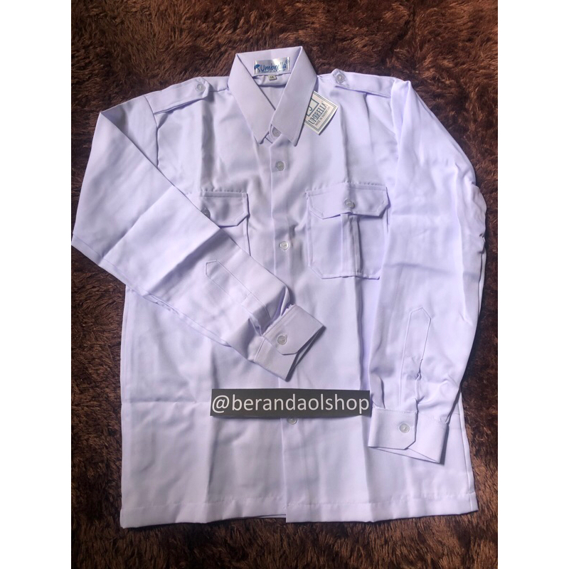Ready Kemeja kerja PDH ASN PNS HONORER P3k putih lengan panjang saku depan ASN Honorer p3k pns