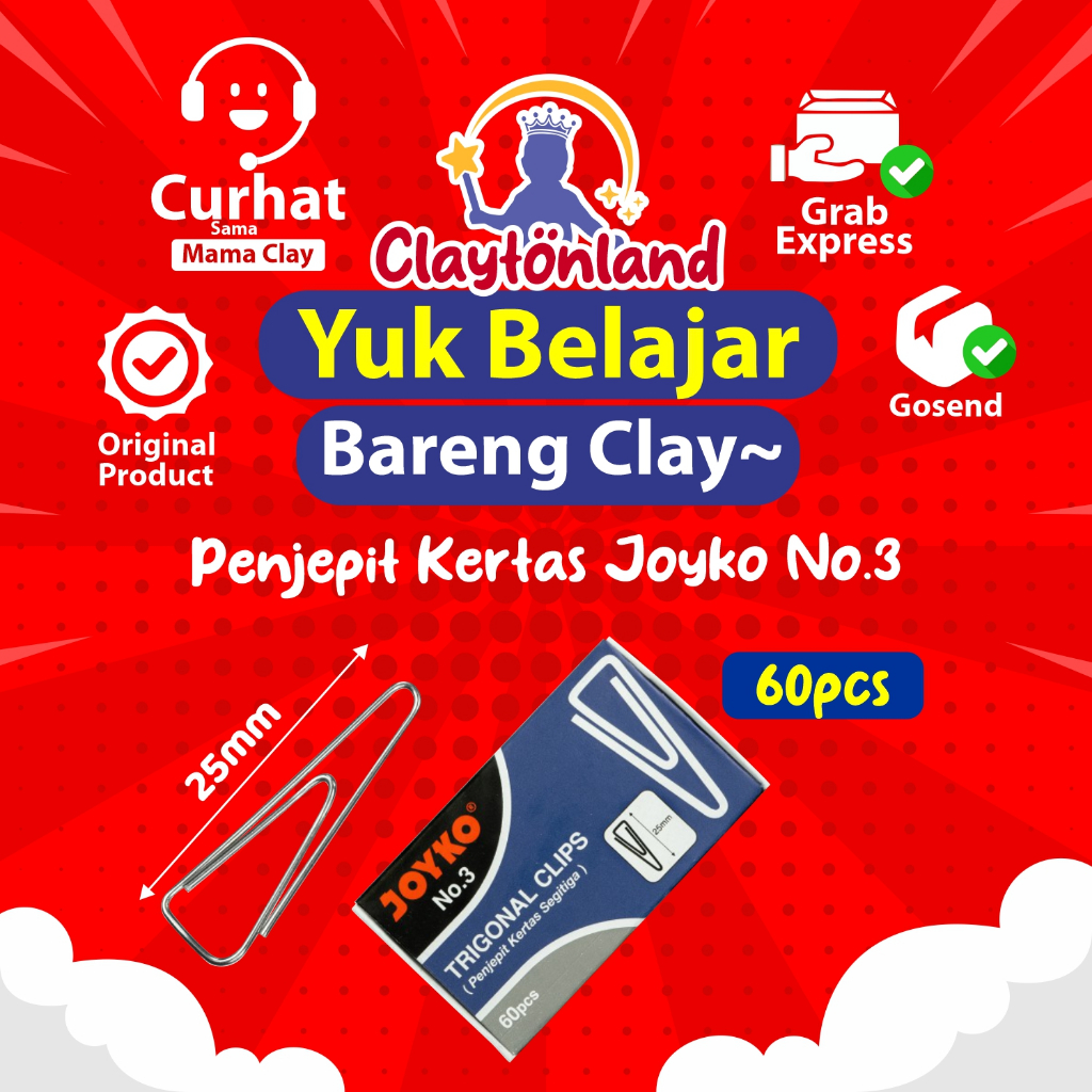 

TRIGONAL CLIP / KLIP / PENJEPIT KERTAS JOYKO NO.3