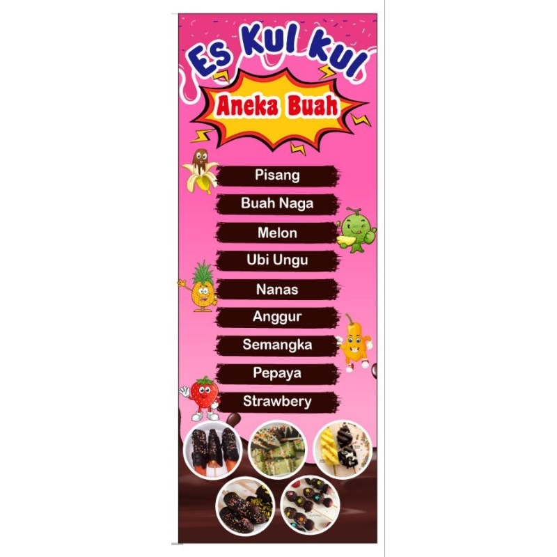 x banner es kul-kul / spanduk es kul-kul