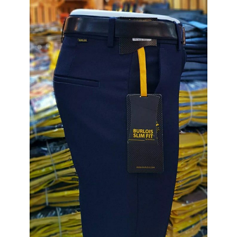 Burlois celana bahan formal pria slim fit premium import original import
