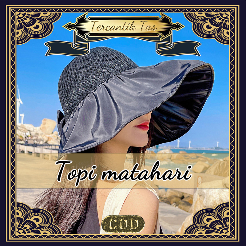 topi lebar wanita pelindung matahari/Topi Visor/topi wanita import/topi visor wanita/Casual