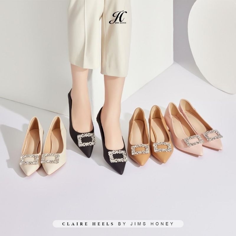 Sepatu Wanita Jims Honey Claire Heels - Alas Kaki Kulit Hak Tinggi - Sepatu Kerja