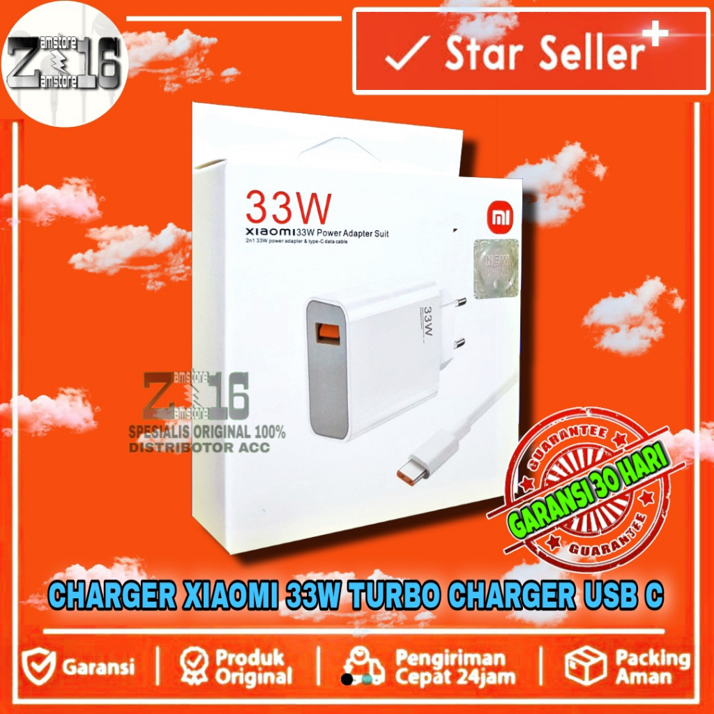 Original Charger Xiaomi Redmi Note 9 Pro Mi 9 TURBO 33W ORI 100%
