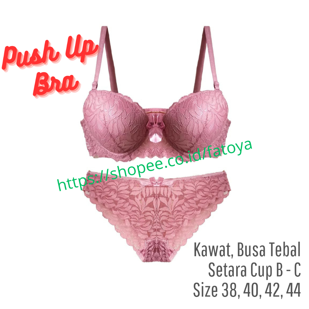 Bra BH Set Brukat kawat Busa Tebal Push Up Big Cup Besar size 38 - 44