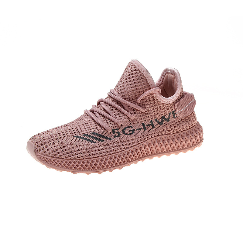 LV0097 Sepatu Slip On Wanita Sepatu Rajut Wanita Import Polos Sepatu Sport Wanita-PINK LV0101
