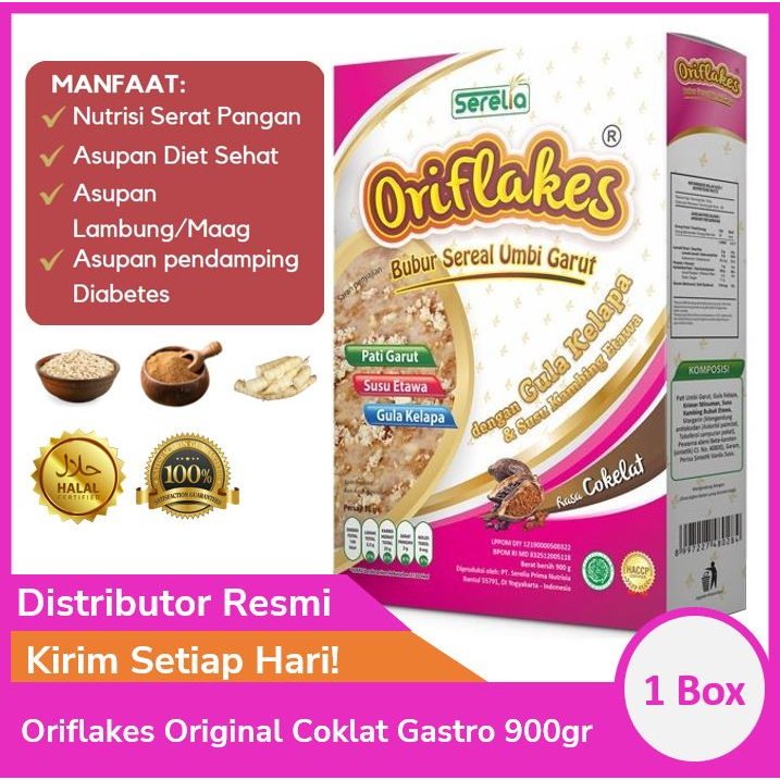 

Oriflakes Gastro Coklat 900 gr Sereal Umbi Garut Gerd Asam Lambung