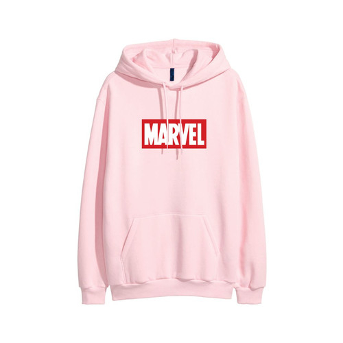 Hoodie Jaket Marvel Pink Dewasa Couple Pria Wanita Desain Oversize Dari H&M +  Free Paper Bag