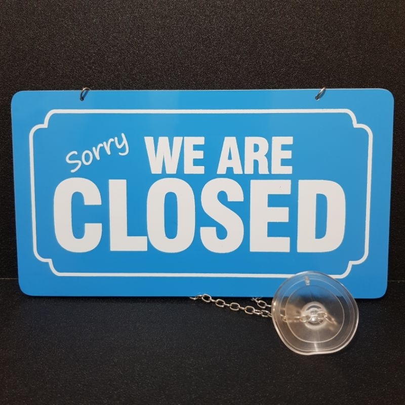 

Papan Akrilik Sign Board Open-Closed Warna Biru