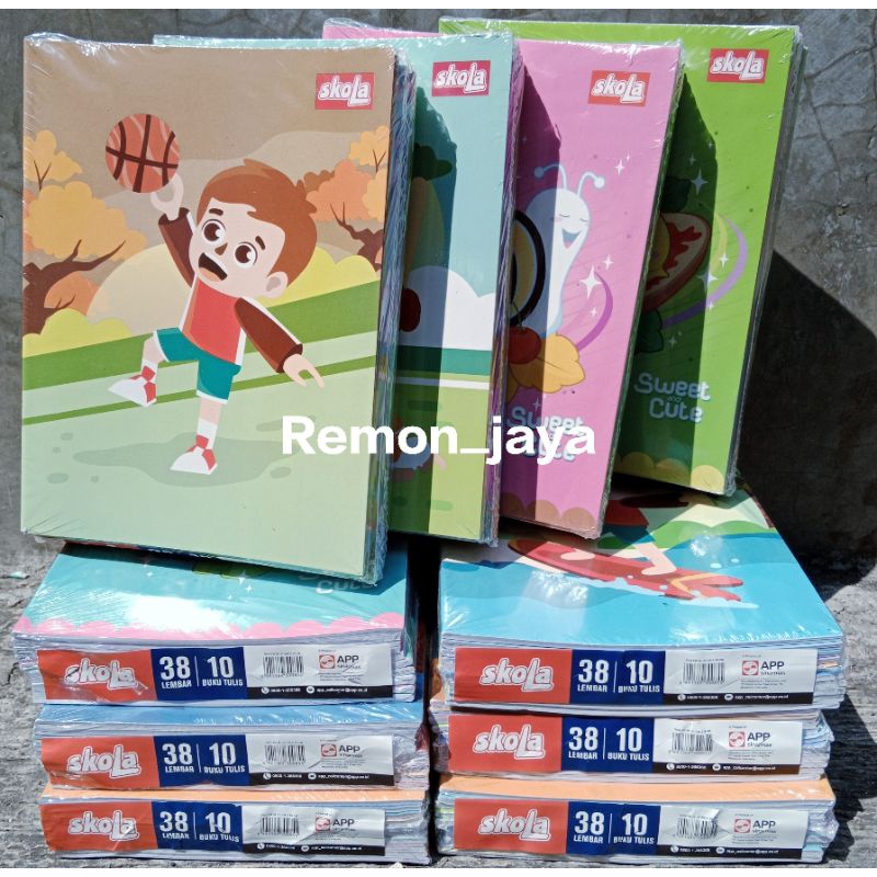 

promo (1 pak isi 10 pcs) buku tulis sekolah 38 lembar / buku catatan sidu