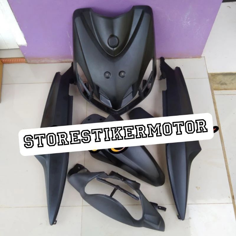 Cover body full halus yamaha mio smile hitam doff / body full halus yamaha mio smile