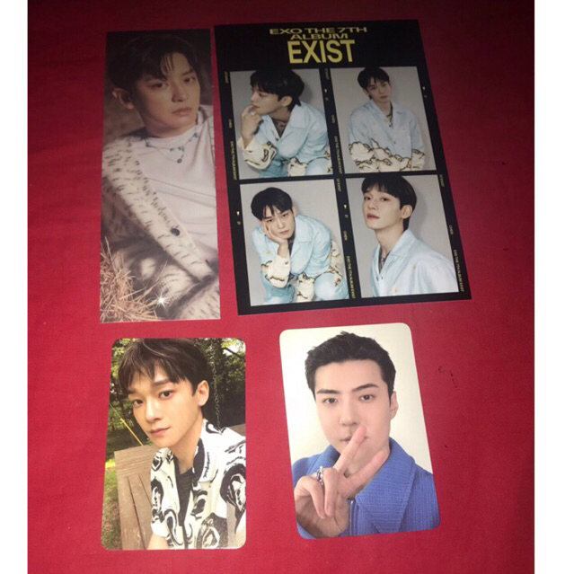 Photocard ( PC ) Chen + POB Ktown Sehun, Bookmark Chanyeol, Photomatic Chen Album EXO EXIST ver O