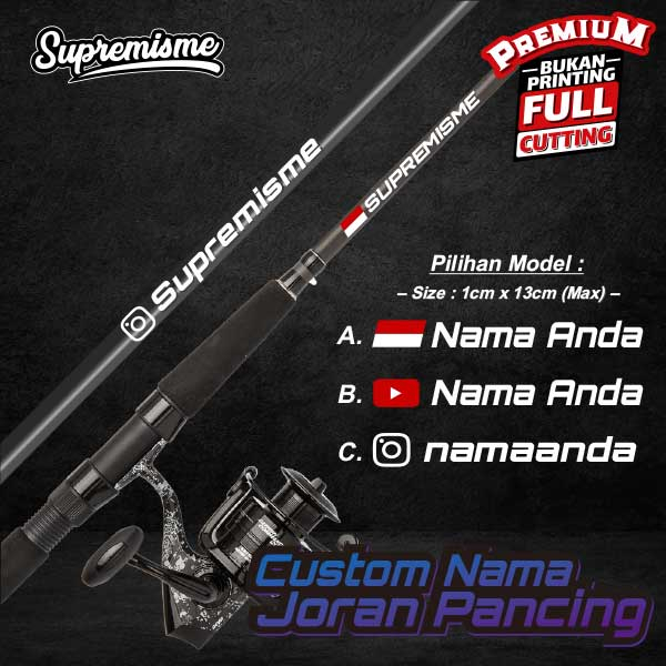 Stiker Custom Nama Joran Pancing / Sticker Kostum Nama Joran Pancing / Stiker Nama Joran Pancing / S