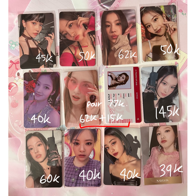 [BACA DESC, READY] twice photocard official ready to be between 1&2 b1&2 withmuu lucky draw mina dah