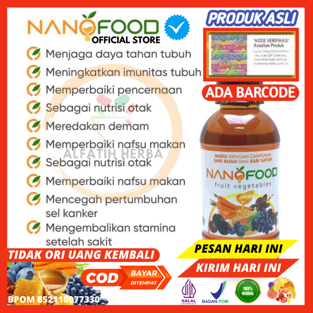 Nano food NanoFood Kids Multivitamin Penambah Nafsu Makan Anak Madu Gemuk Badan Nutrisi Otak Anak Ce