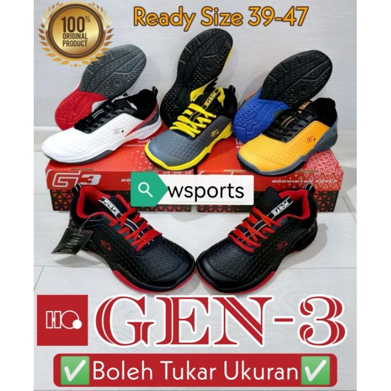 [[Boleh Tukar Ukuran]] Sepatu Badminton HQ Hiqua Hi Qua G1 G3 Generation Gen G 1 3 One Three Origina