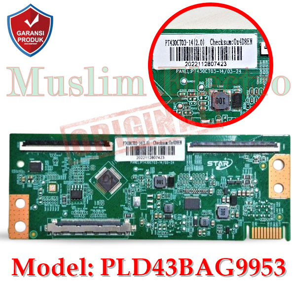 Tcon Star LED TV Polytron PLD43BAG9953 43BAG9953