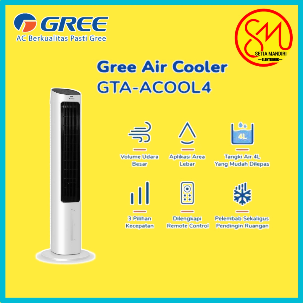 GREE Tower Fan Air Cooler dengan Generator Anion Model GTA-ACOOL4
