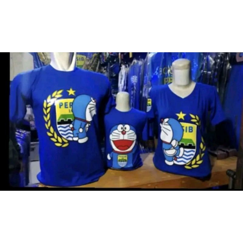 KAOS COMBED 30S PERSIB COUPLE DORAEMON COUPLE baju tshirt BOBOTOH PERSIB BANDUNG