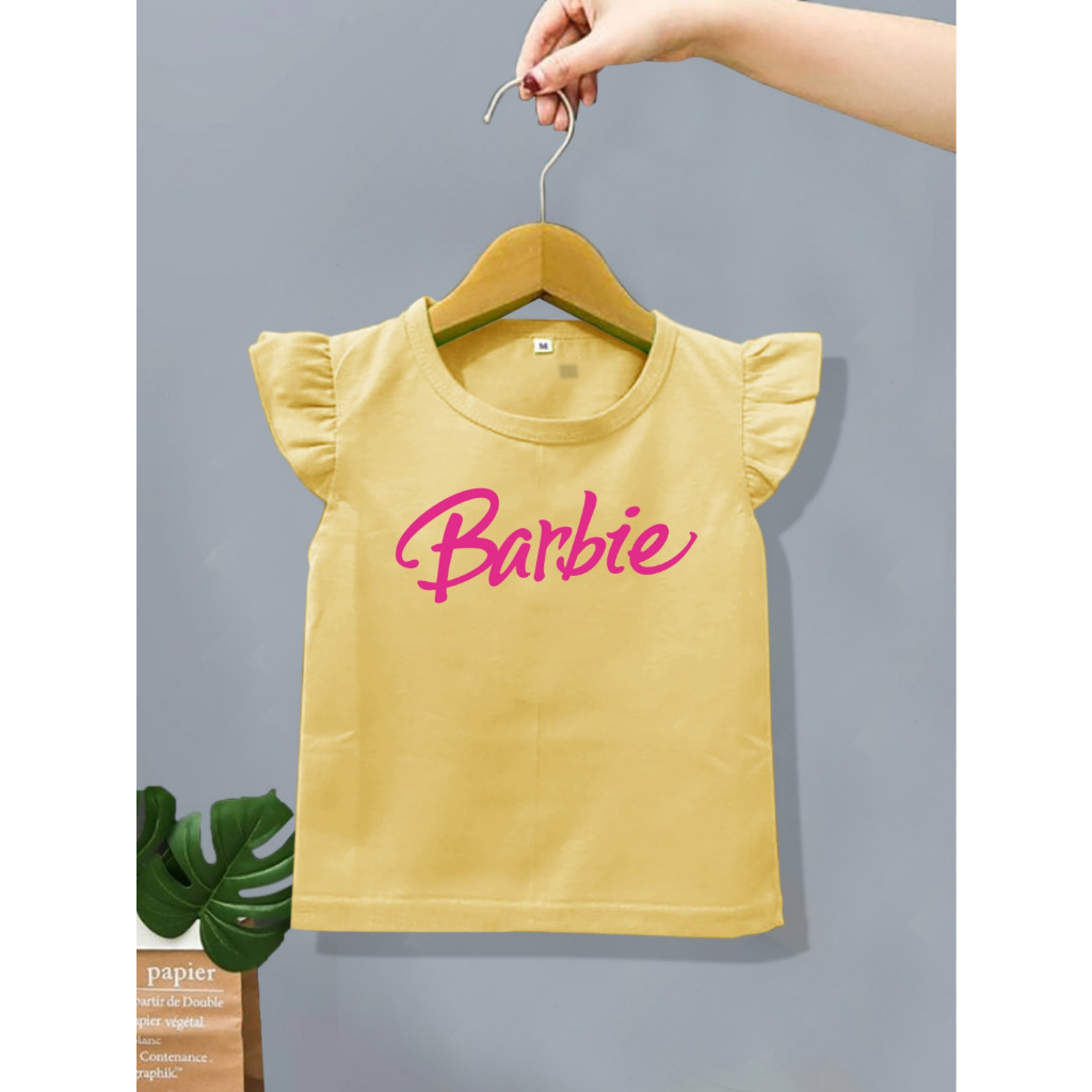 Ruffle Tee Baju Kaos Atasan Anak Perempuan Model Barbie