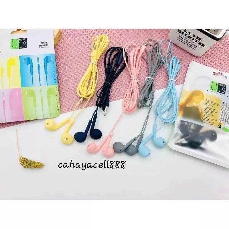 Headset Handsfree U19 Macaron ( Packing Plastik )