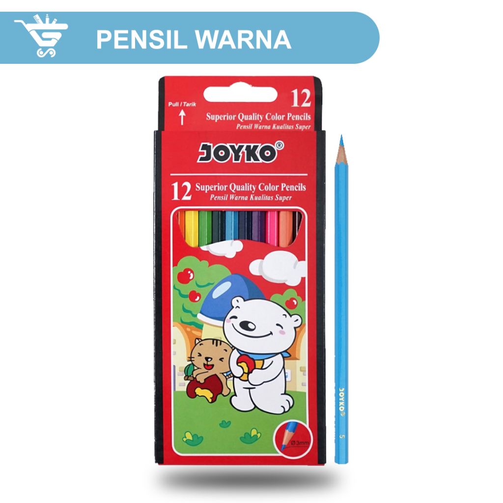 

Pensil Warna Joyko 12 Superior Quality Color Pencils (CP-12PB)/ Pensil Gambar