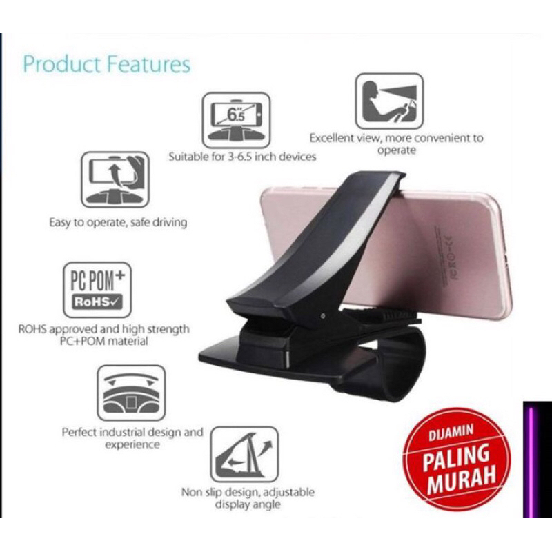 Phone Holder Dashboard Mobil Jepit Holder HP Mobil Dashboard