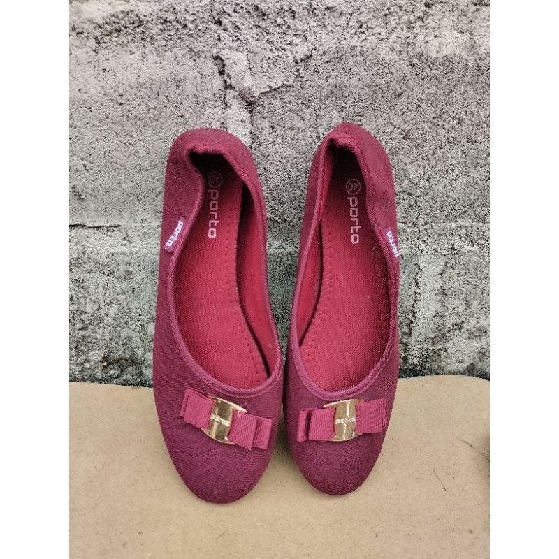 porto flat shoes maroon
