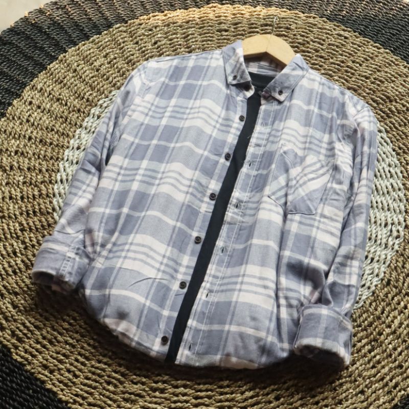 BestPromo Premium - Kemeja Flanel Pria Lengan Panjang Premium Quality Hem Flannel Shirt Jack Brown