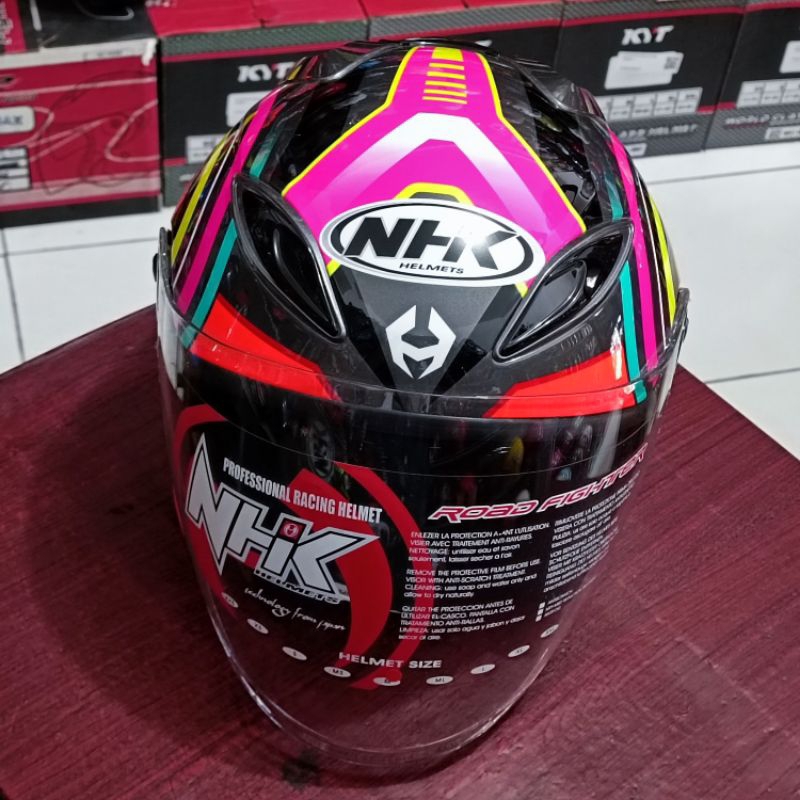 Helm Nhk R6 Motif Xion Orange Pink