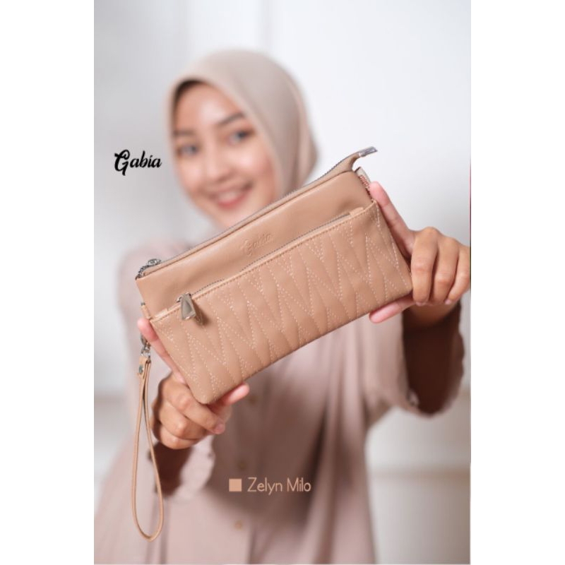 Dompet Zelyn By Gabia Dompet Wanita 2 Resleting Bordir Anti Air