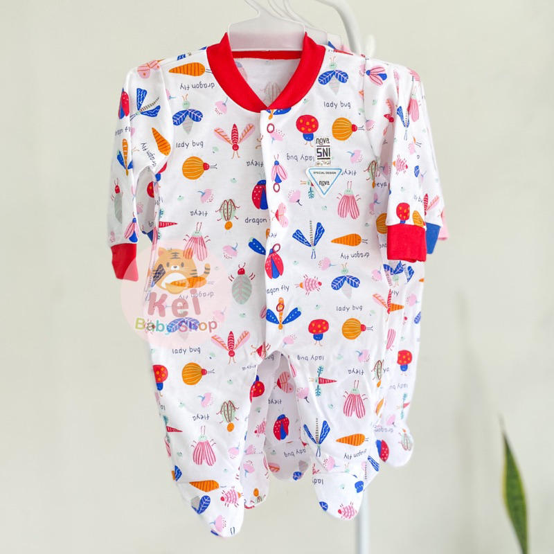 Nova Sleepsuit Bayi Newborn Tutup Kaki - Sleepsuit Nova Premium Tutup Kaki